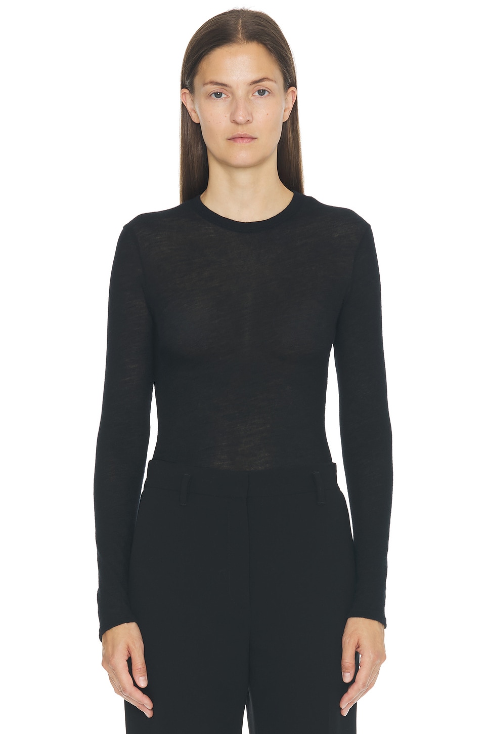 The Row Iverness Knitted Cashmere Top In Black
