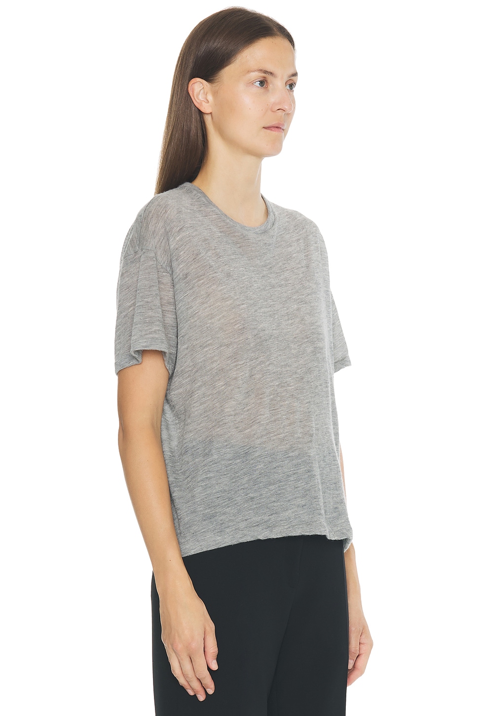 The Row Lila Knitted Cashmere Top In Gray