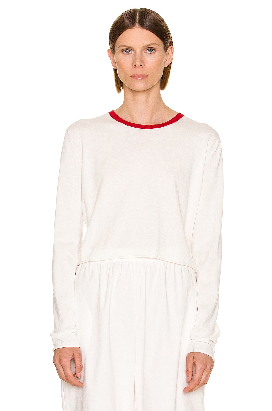 Image 1 of The Row Sarysu Top in White & Red