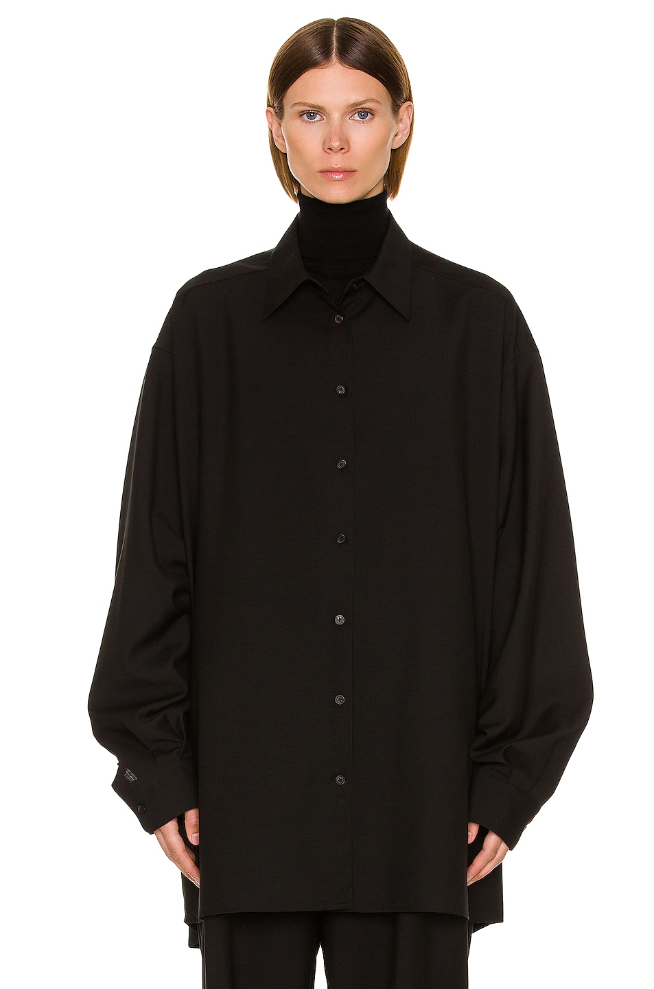Image 1 of The Row Luka Shirt in Onyx