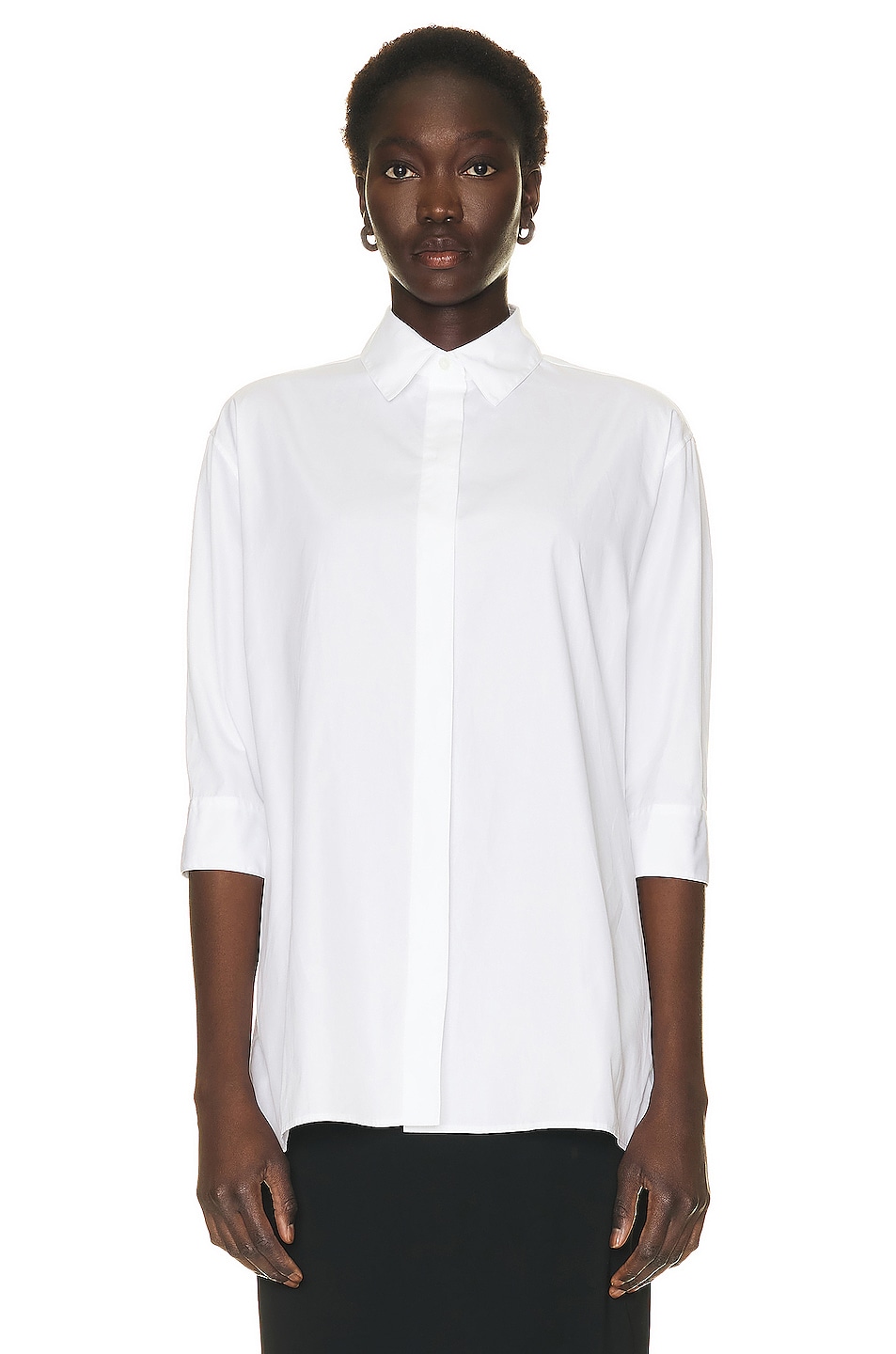 Image 1 of The Row Elda Shirt in Optic White