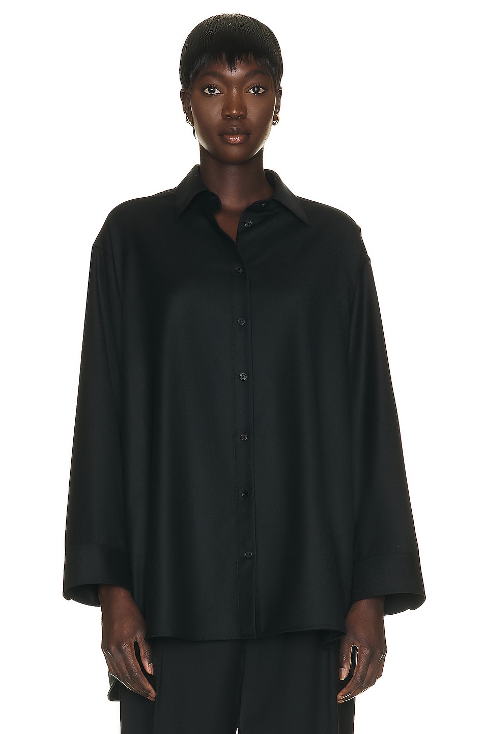 Image 1 of The Row Caroline Shirt in Black