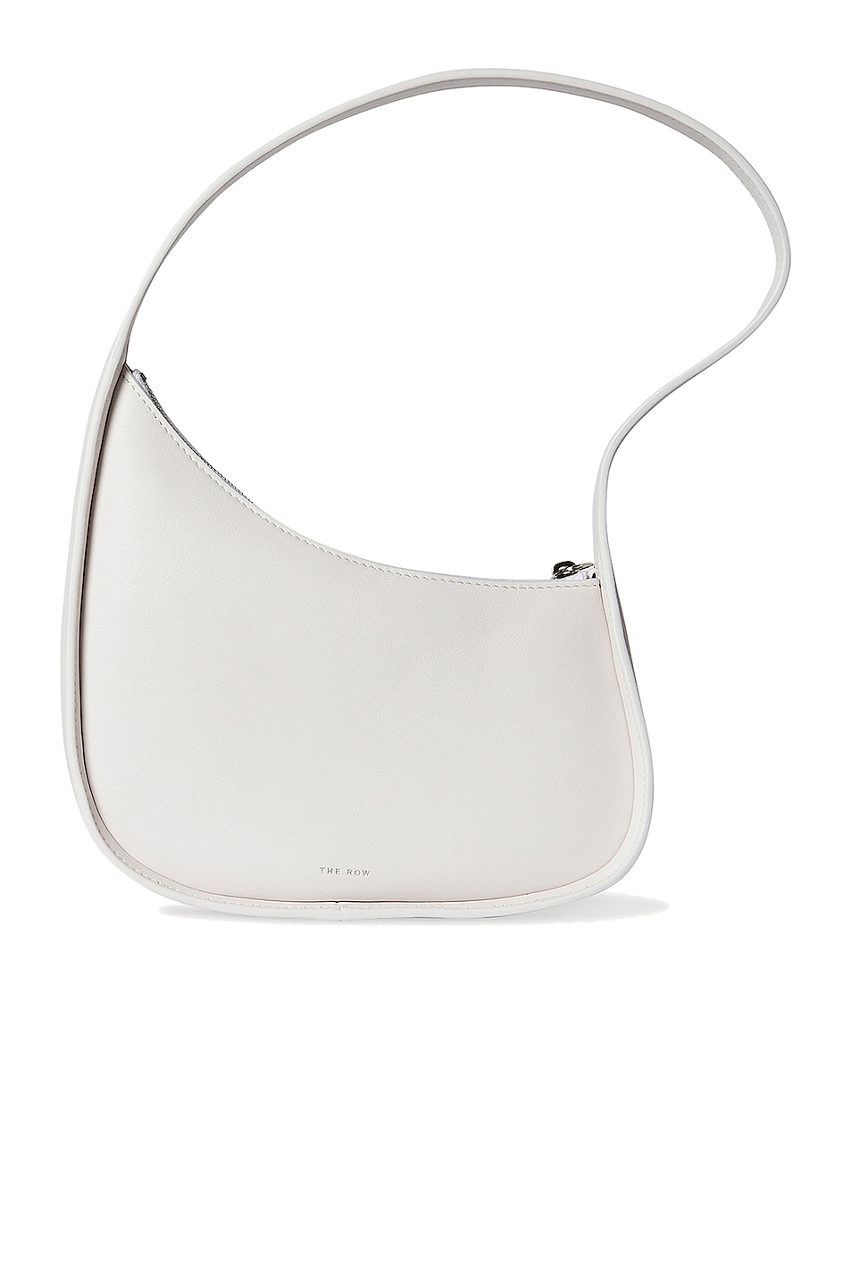 Leather Half Moon Bag in White