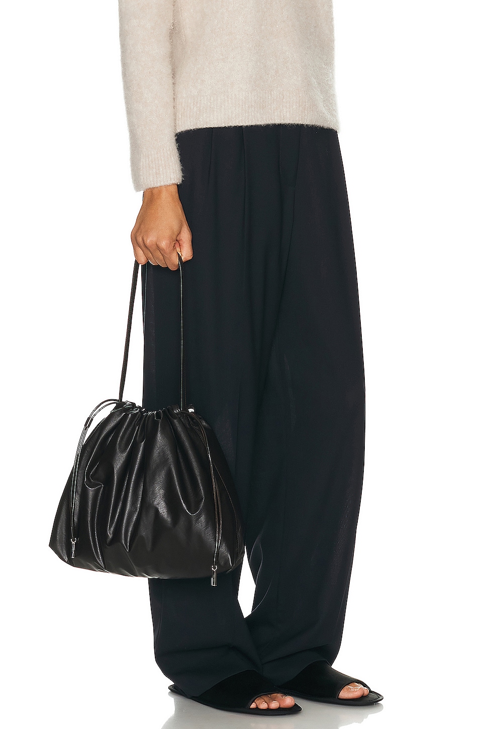 Shop The Row Angy Hobo Bag In Dark Brown Pld