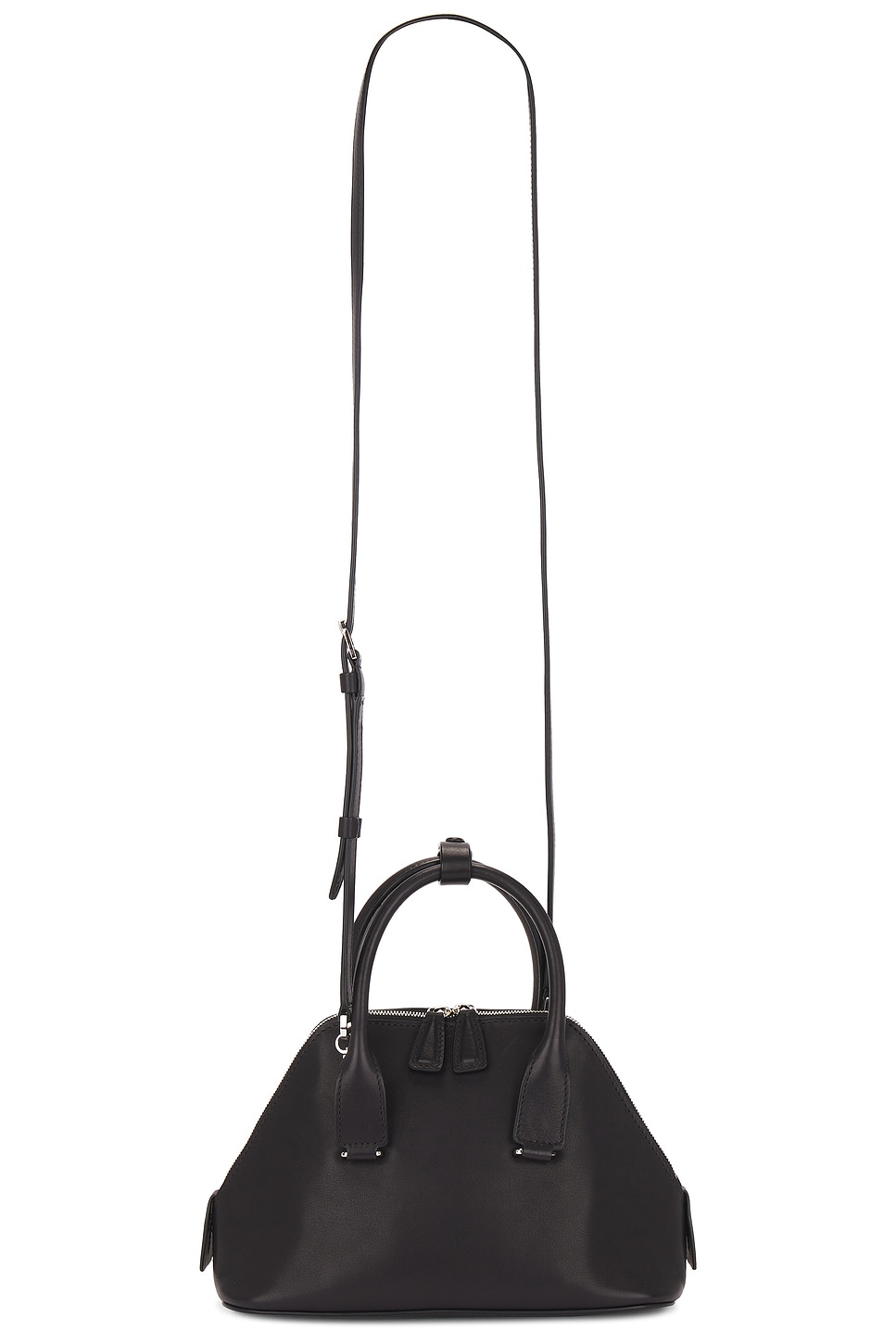 Shop The Row Mini Devon Saddle Leather Bag In Black Pld