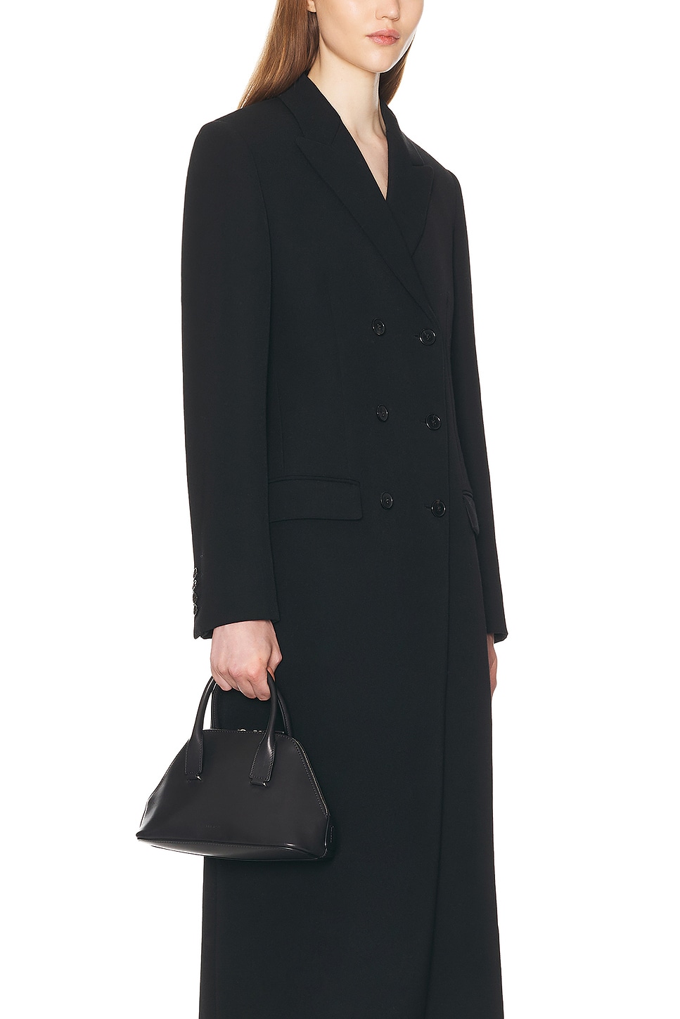 Shop The Row Mini Devon Saddle Leather Bag In Black Pld