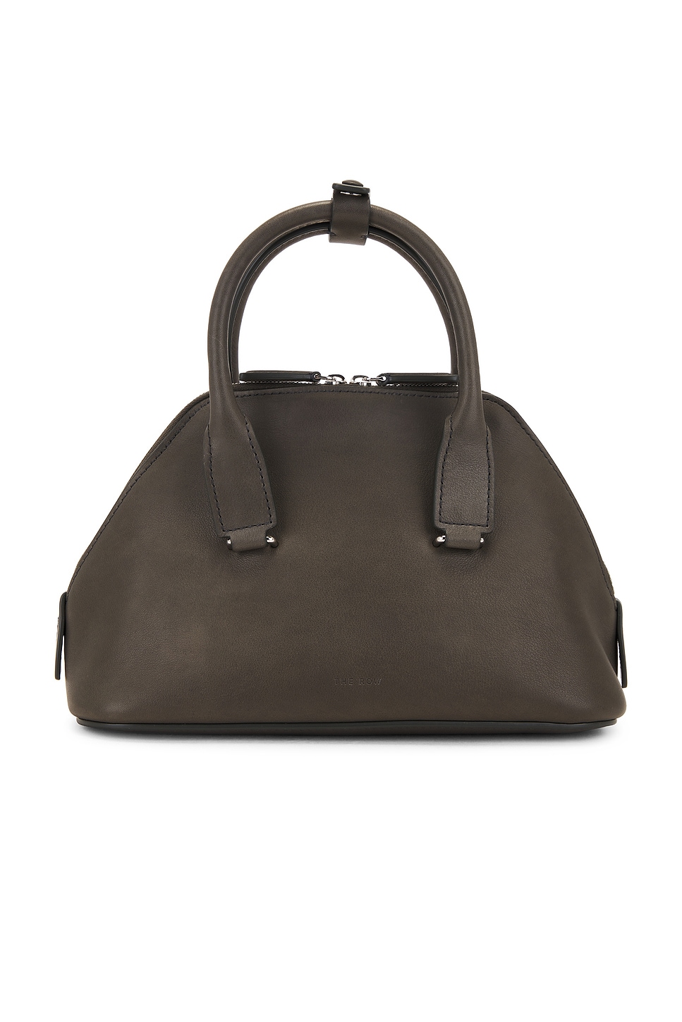 Shop The Row Mini Devon Saddle Leather Bag In Koala Grey Pld