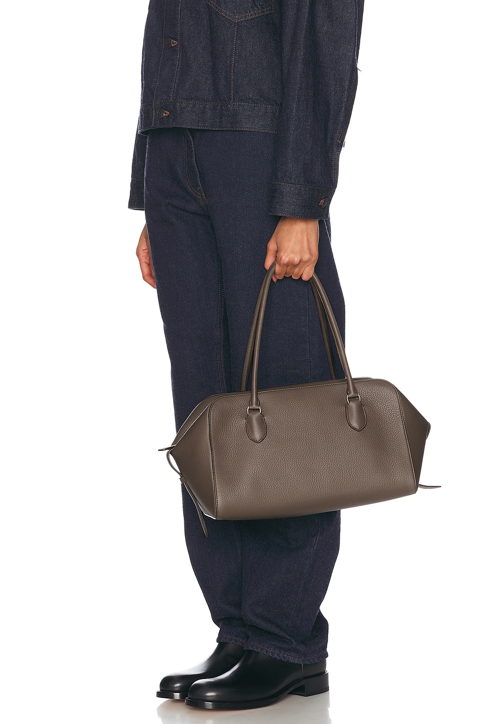 Shop The Row Ew Bowling Lux Grain Bag In Elephant Pld