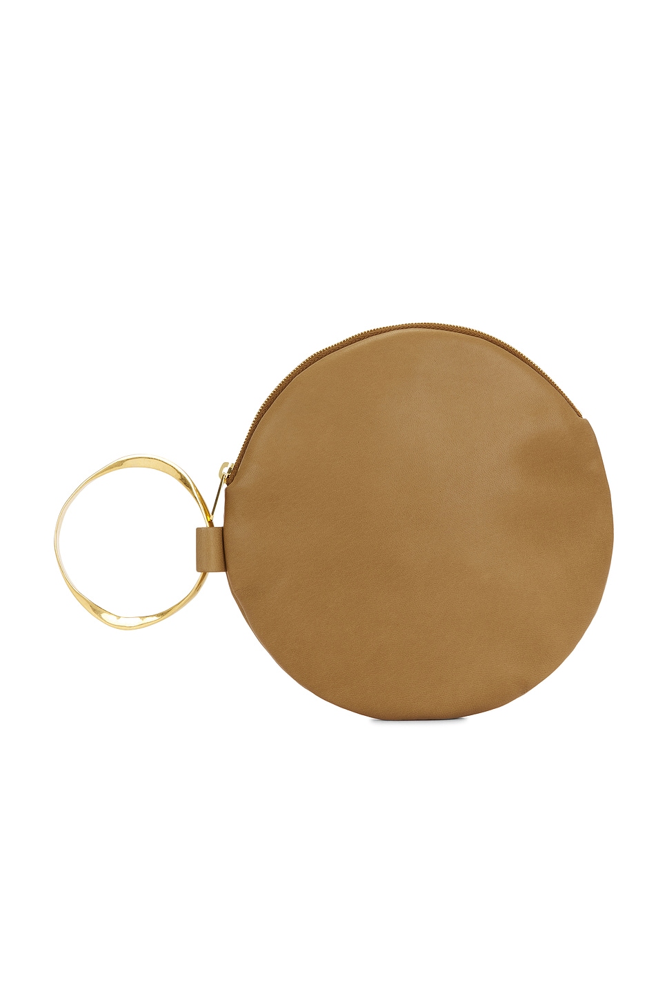 Round Bracelet Clutch in Brown