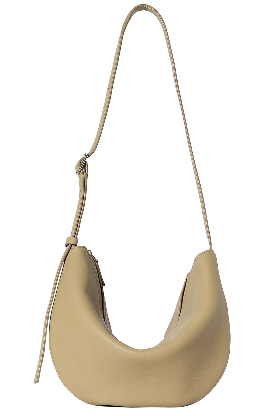 The Row Jouvette Crescent Shoulder Bag In Leather In Brown
