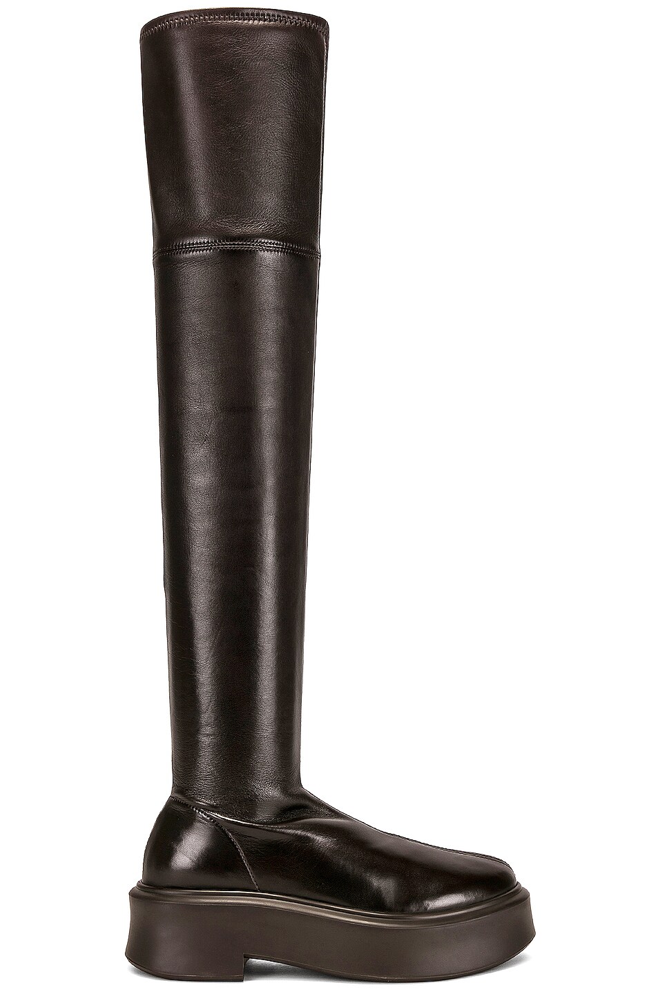 Image 1 of The Row Stretch Zip Boots in Espresso