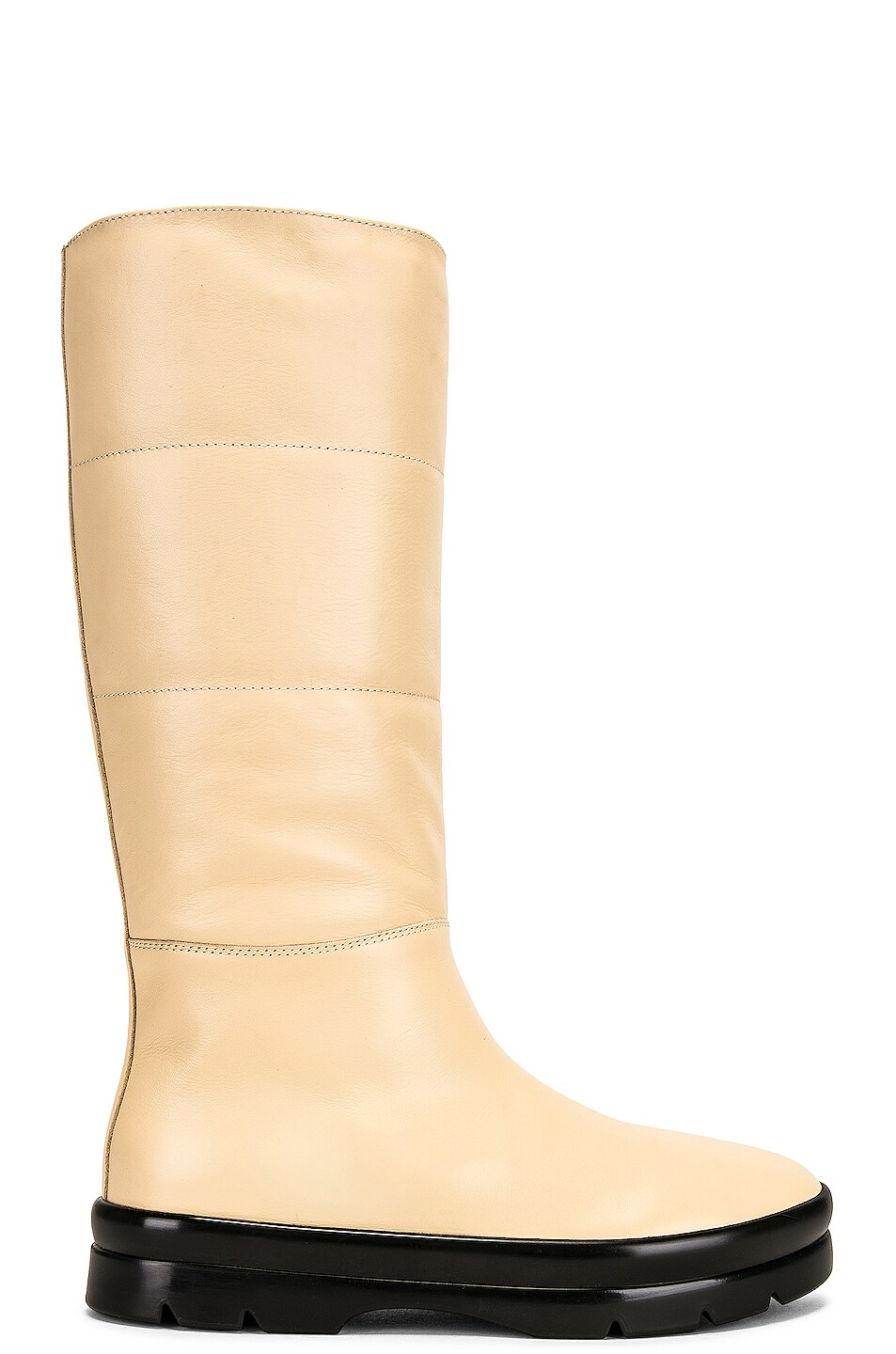 Image 1 of The Row Puffy Boots in Eggshell & Navy
