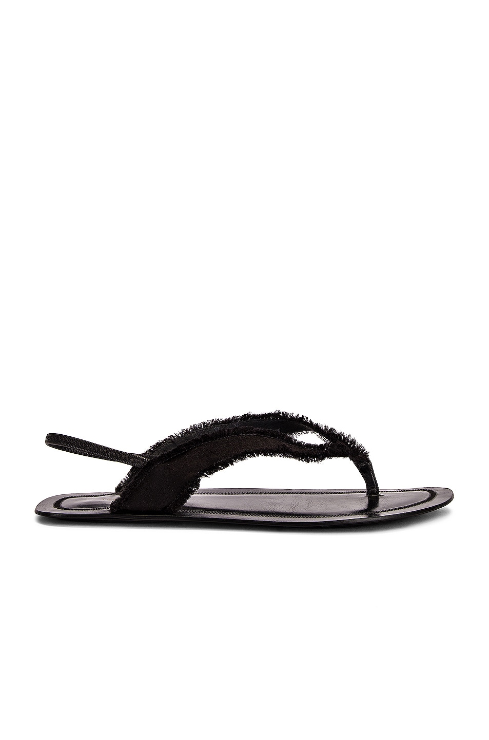 Image 1 of The Row Fray Flat Sandals in Black & Black