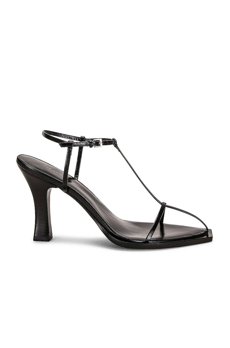 Image 1 of The Row T Bar Heel Sandals in Black