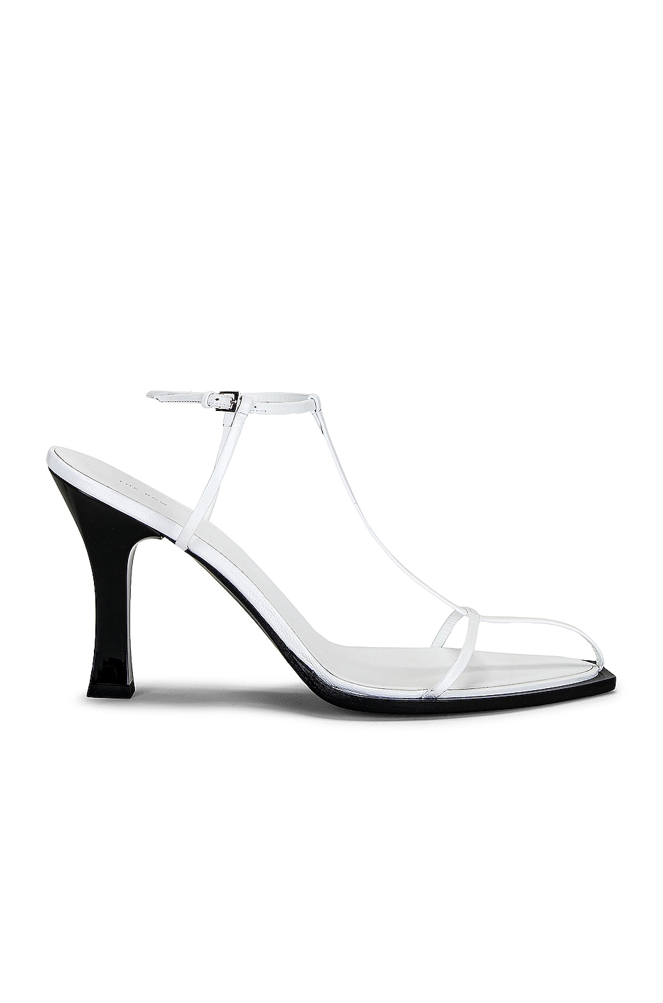 Image 1 of The Row T Bar Heel Sandals in Optic White