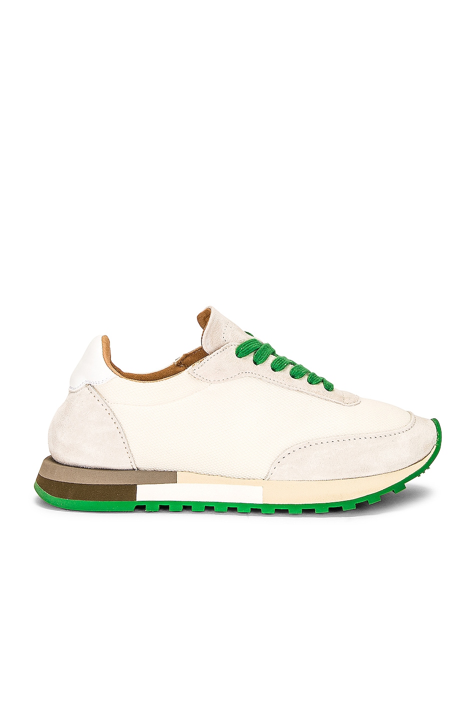 Image 1 of The Row Owen Runner Sneakers in Ivory & Green