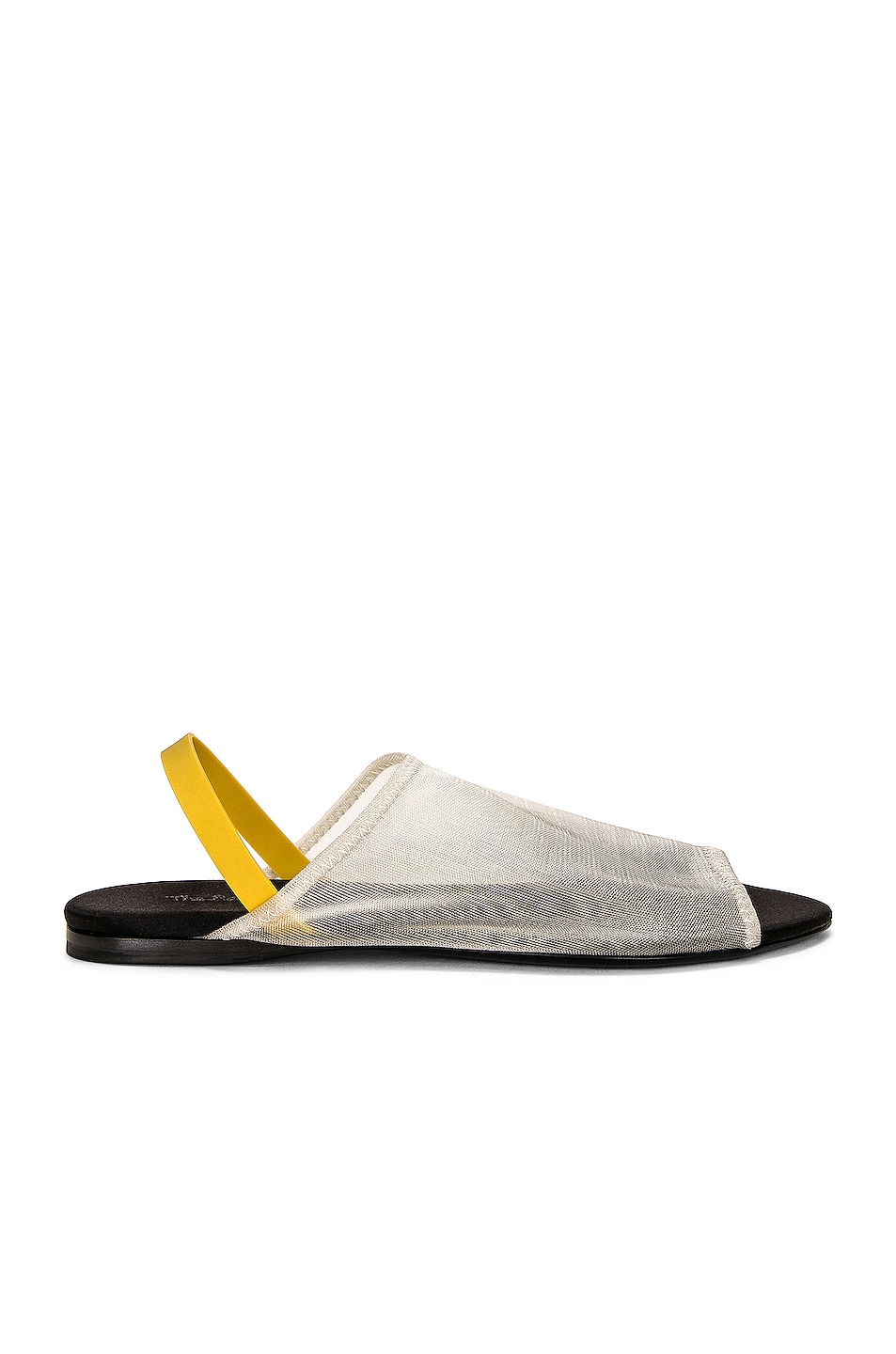 Image 1 of The Row Clear Flat Sandals in Ivory & Black