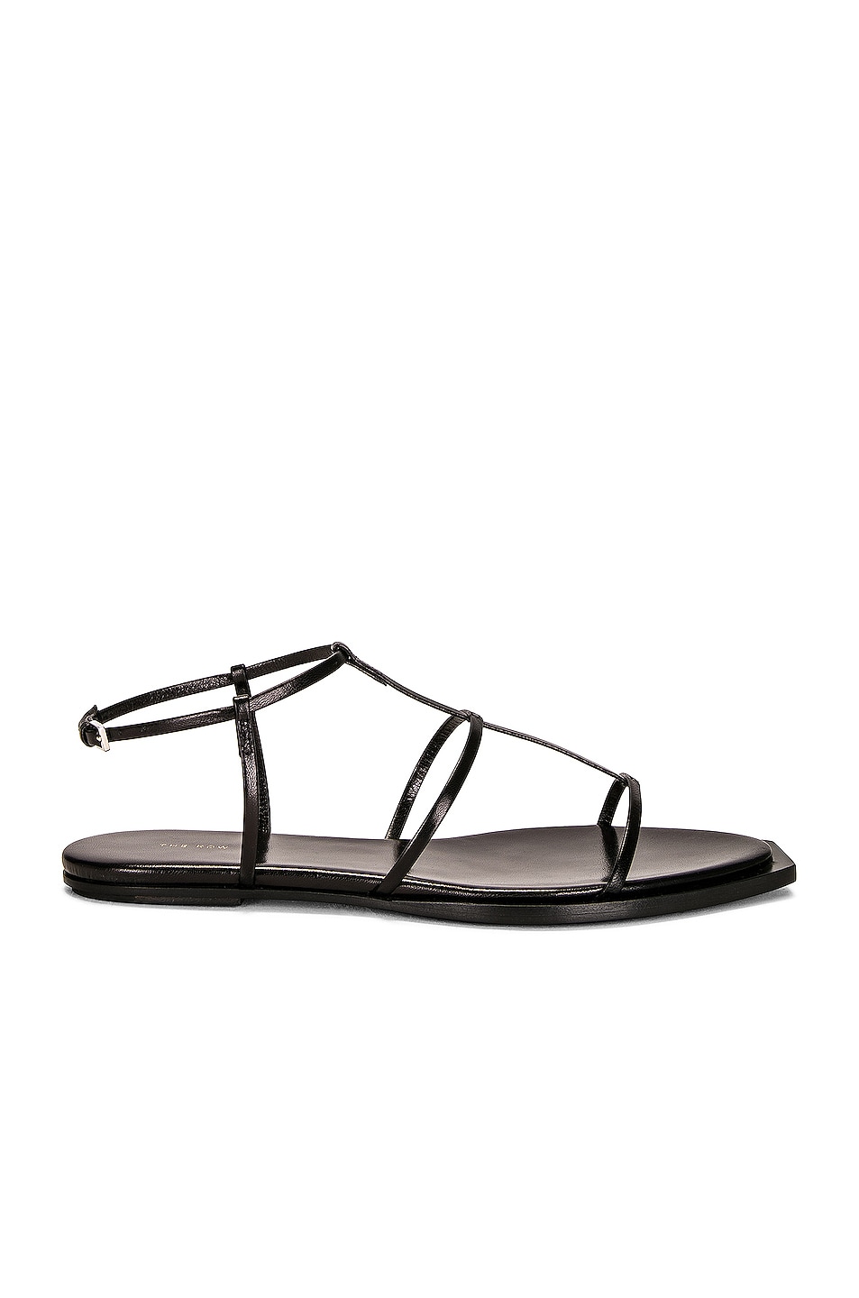 Image 1 of The Row T Bar Flat Sandals in Black