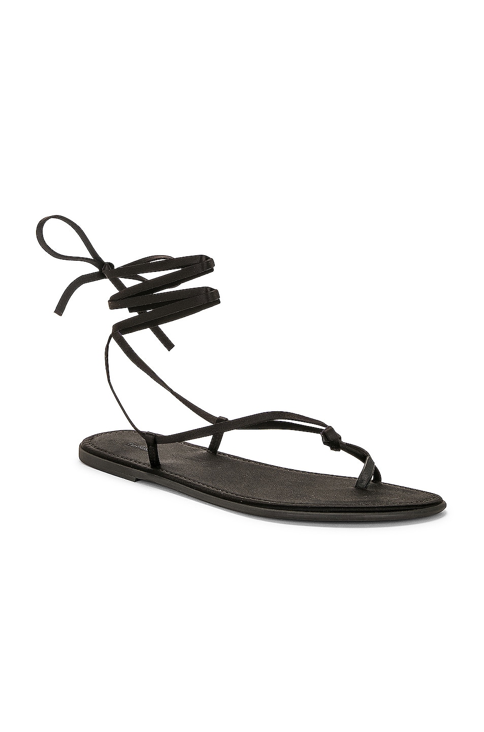 The Row Knot Flat Sandal in Black | FWRD