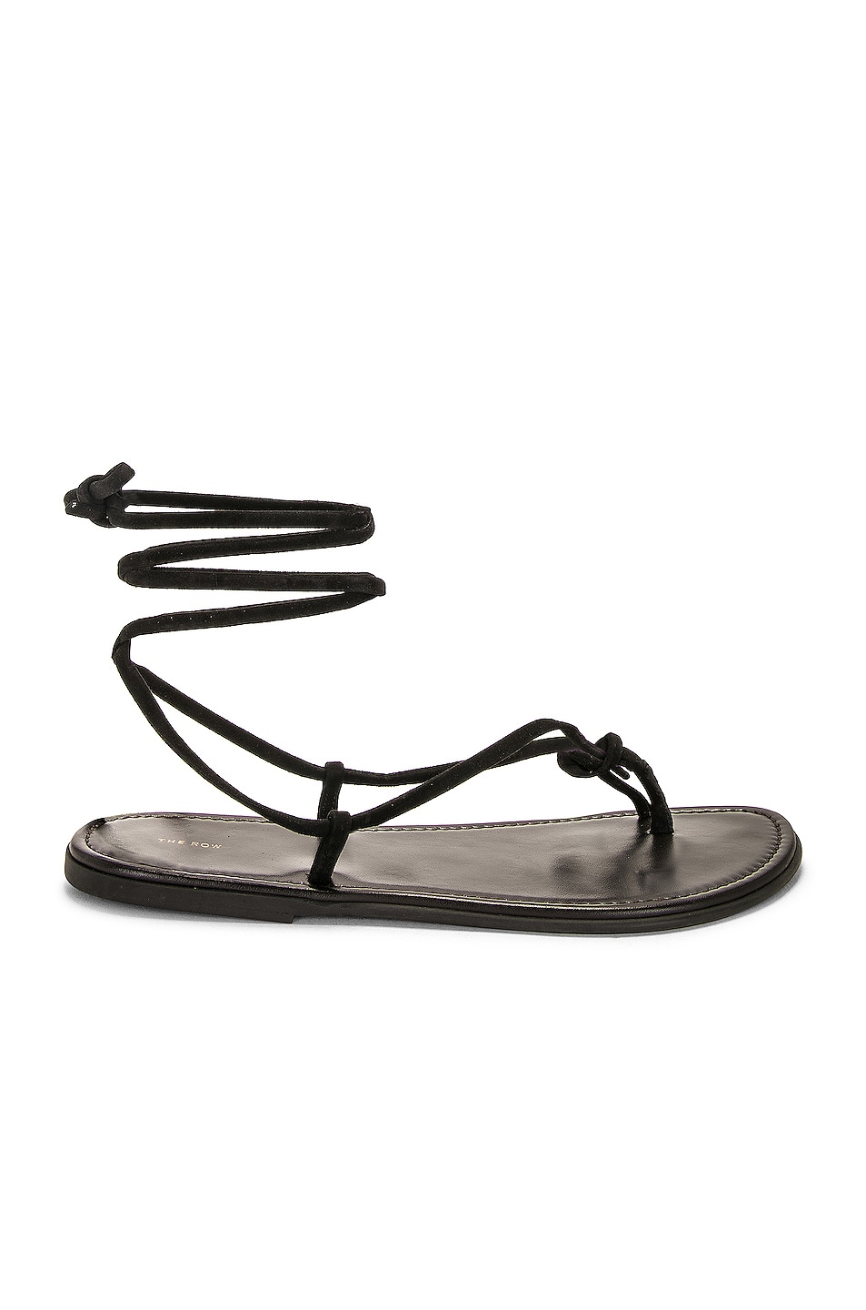 Image 1 of The Row Knot Flat Sandal in Dark Brown