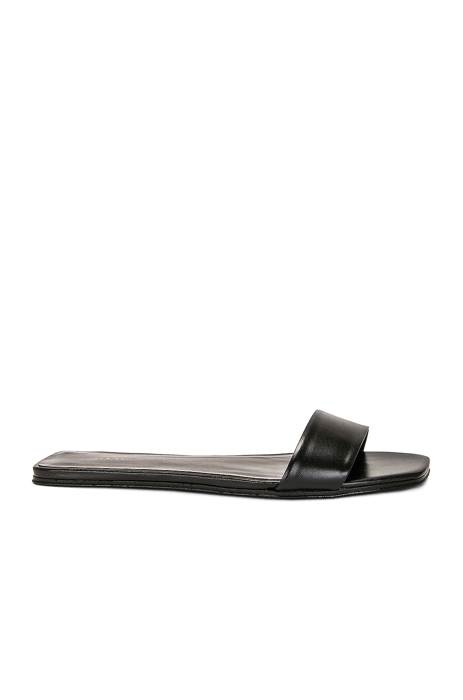 Image 1 of The Row Chocolate Flat Sandal in Black