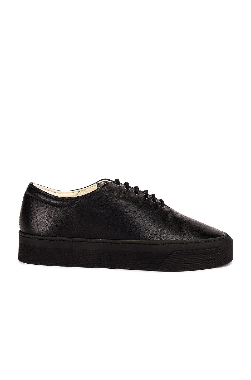 Image 1 of The Row Marie H Lace Up Leather Sneakers in Black