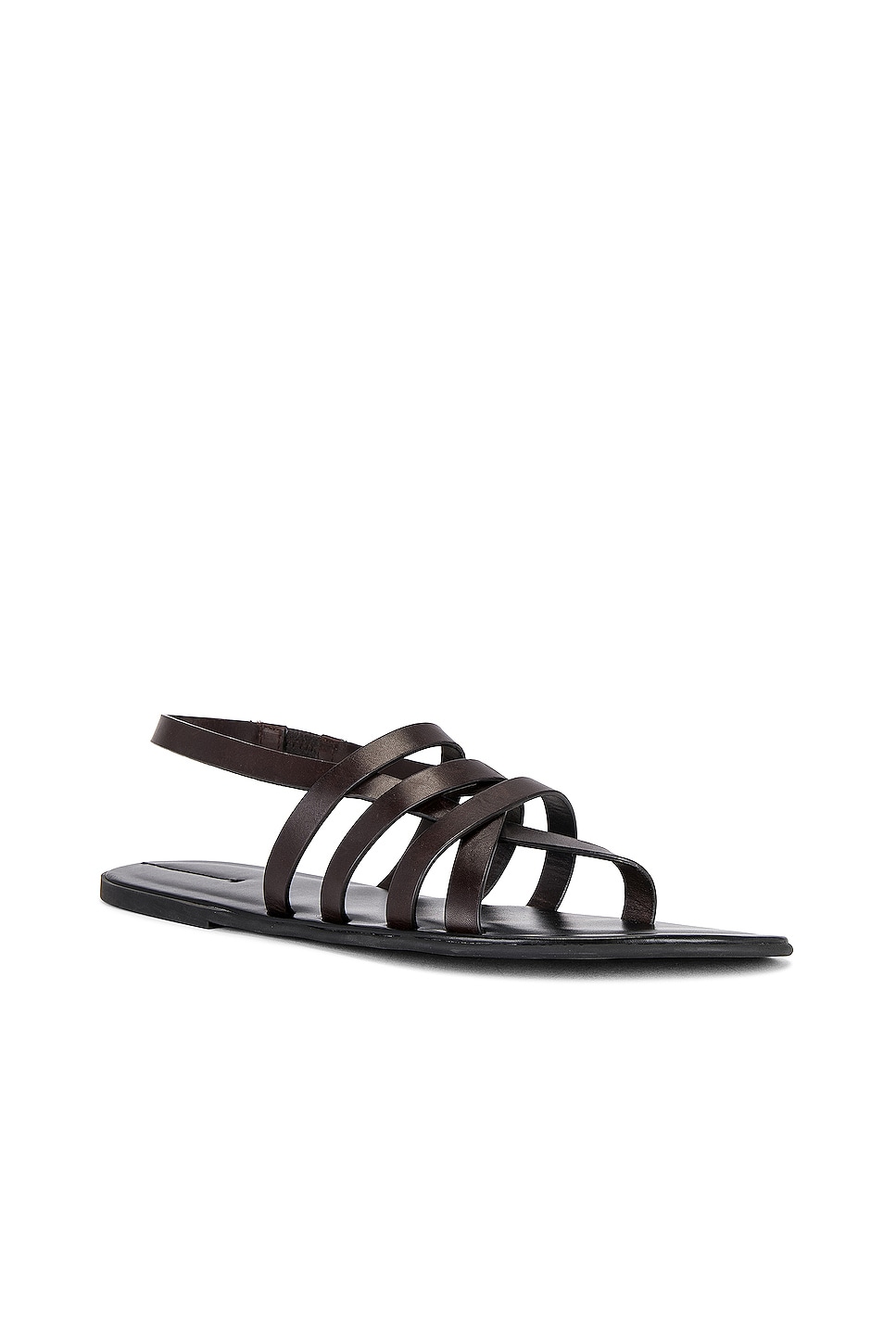 Shop The Row Line Sandal In Dark Brown