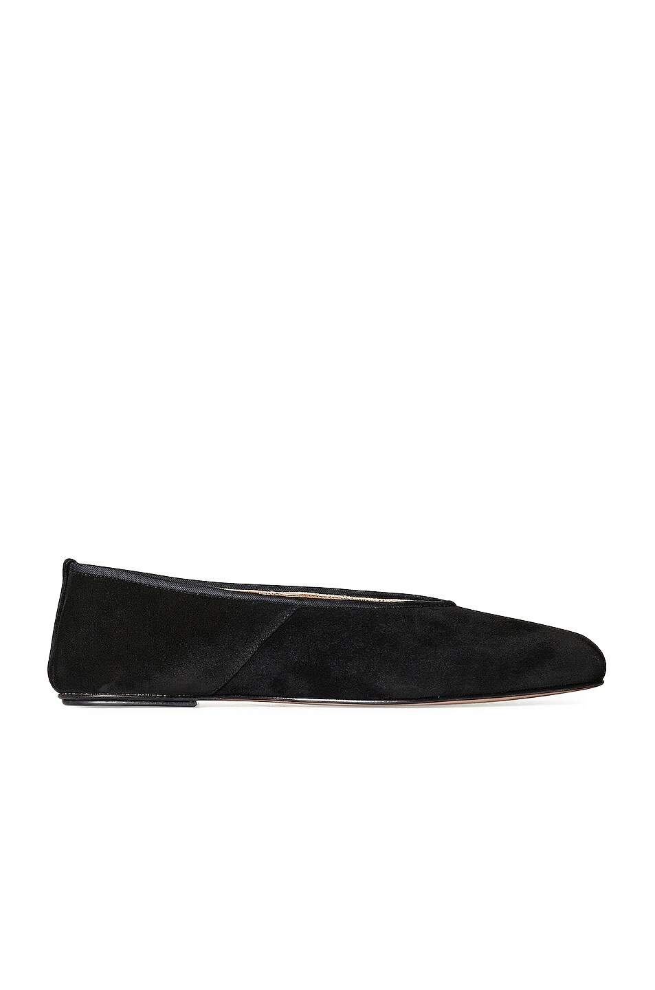 Image 1 of The Row Suede Ballet Flats in Black
