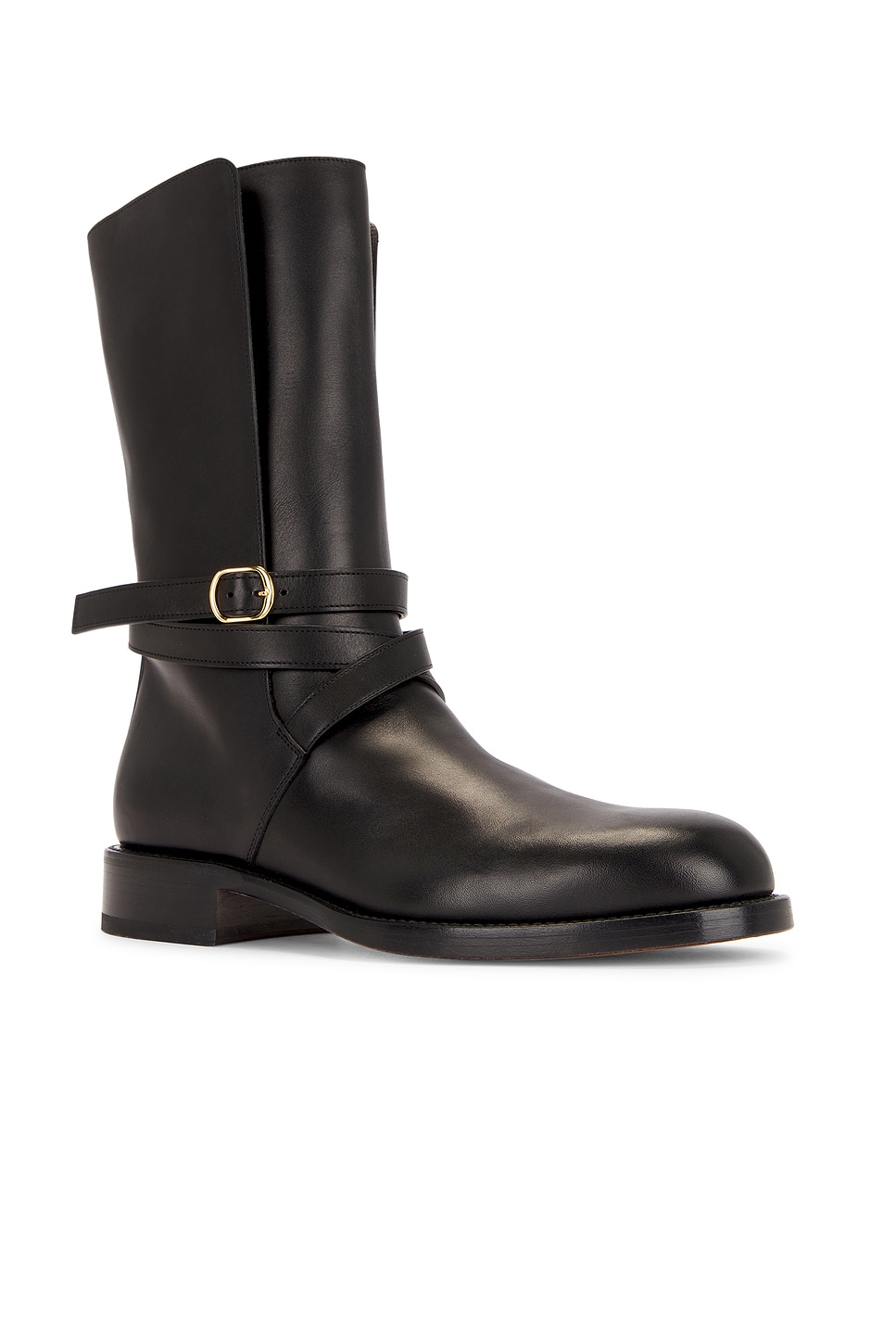 The Row Round-head Short Boots In Black