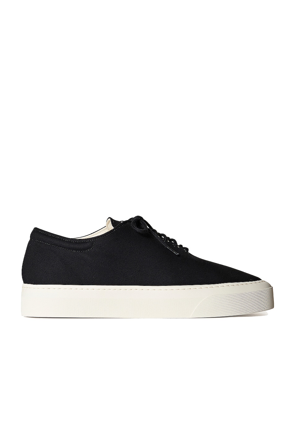 Image 1 of The Row Marie H Lace Up Canvas Sneakers in Black