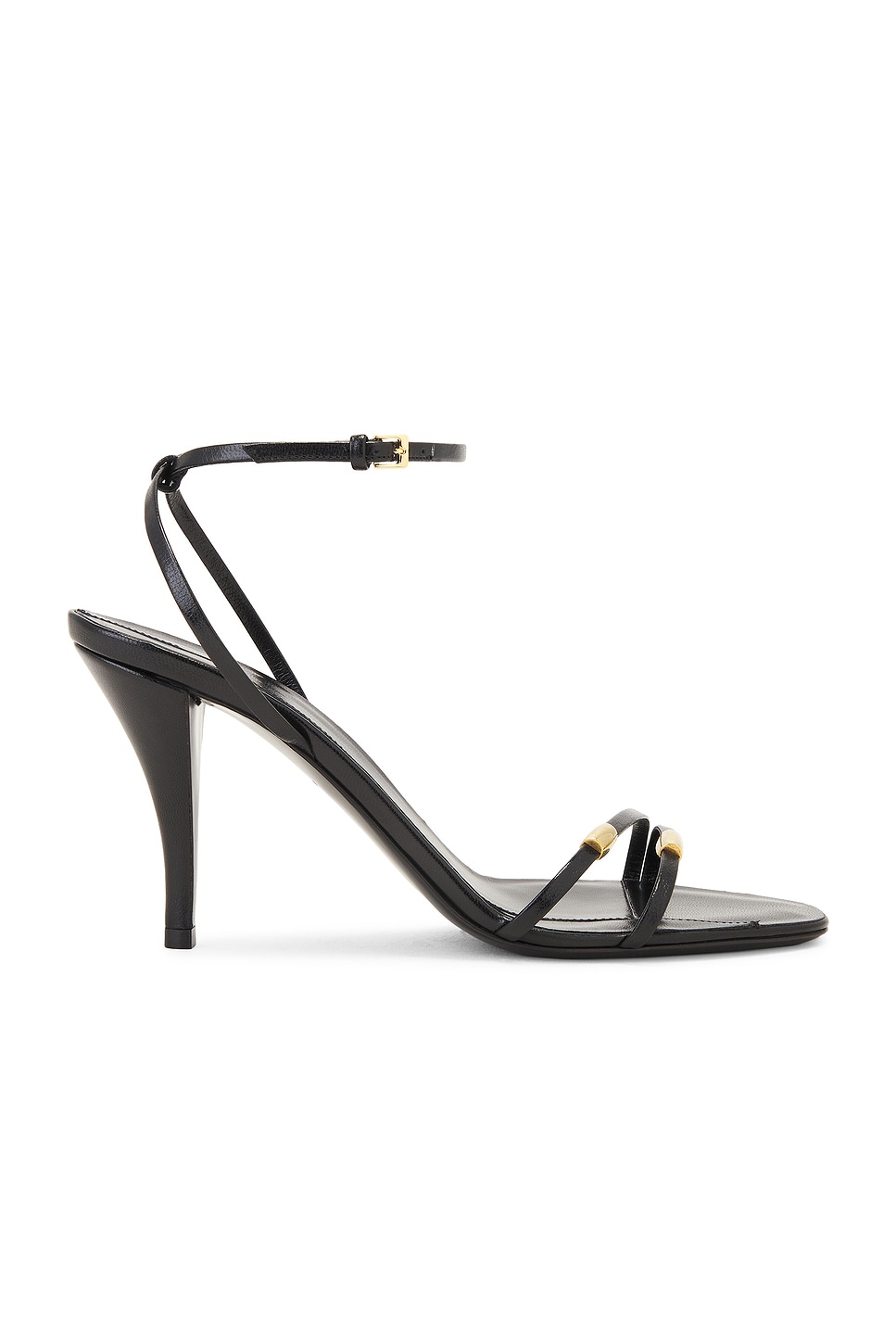 The Row Cleo Bijoux Sandal in Black & Gold | FWRD