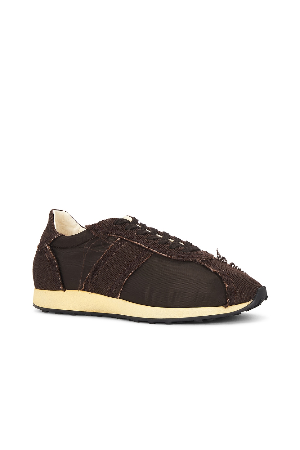 The Row Mica Wool; Linen; And Nylon Sneakers In Brown Brown & Cream