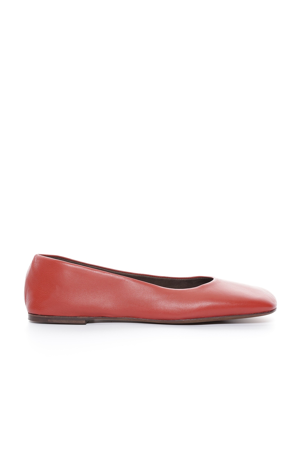 Square Ballet Flat in Red