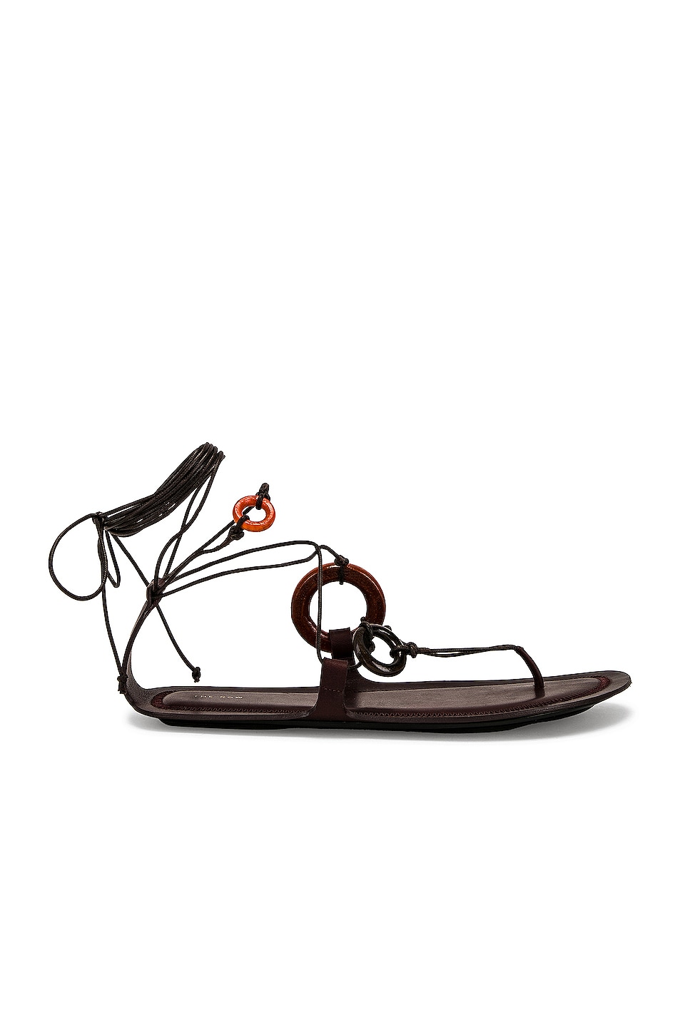 Image 1 of The Row Ring Wood Sandals in Burgundy