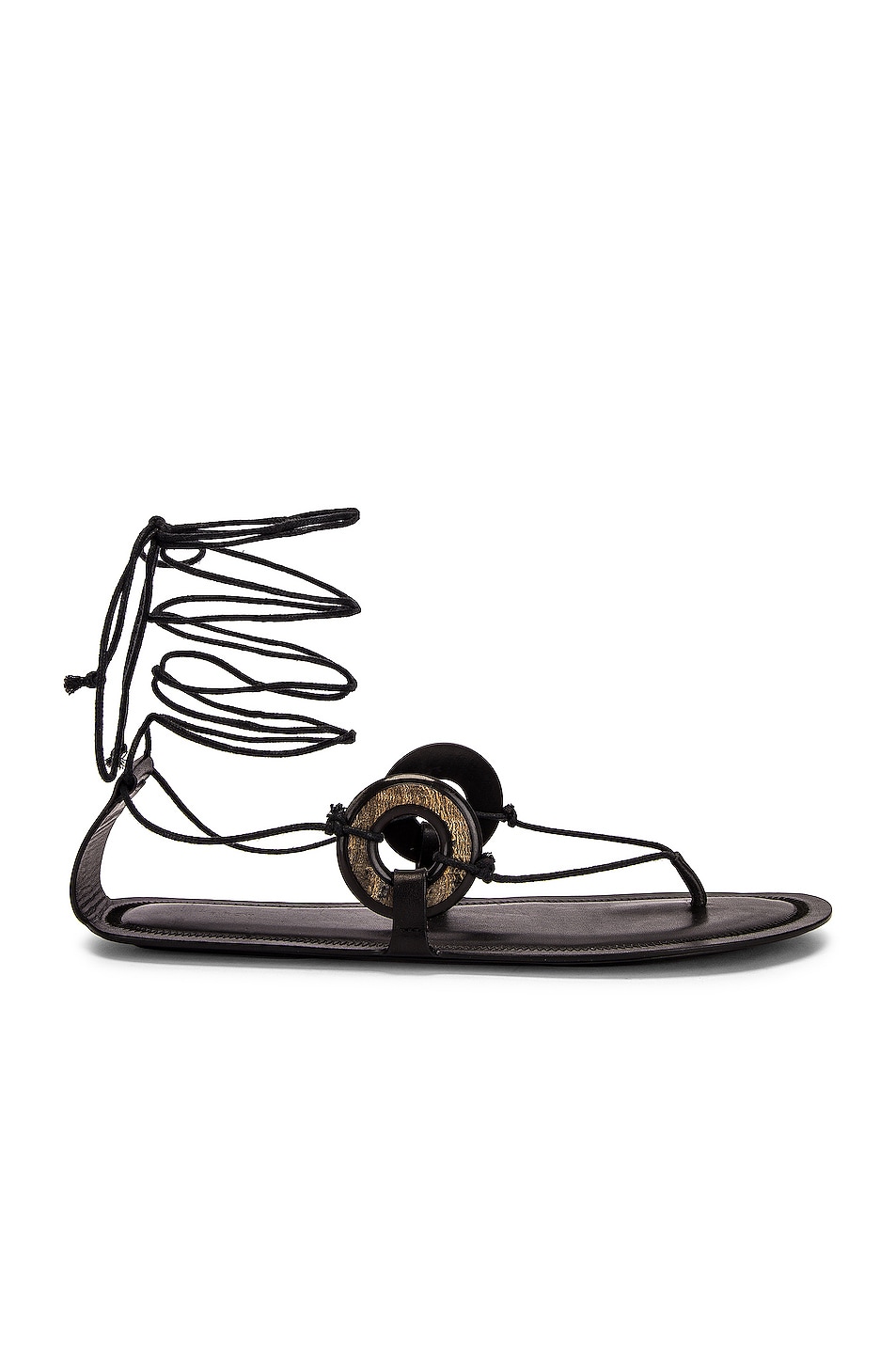 Image 1 of The Row Ring Horn Sandals in Black