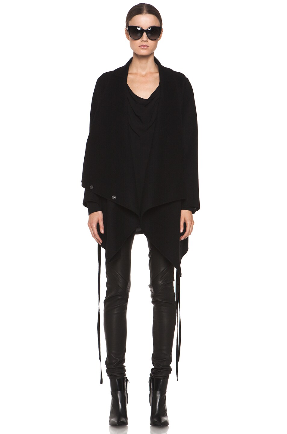 Tess Giberson Drape Front Cashmere Jacket in Black | FWRD