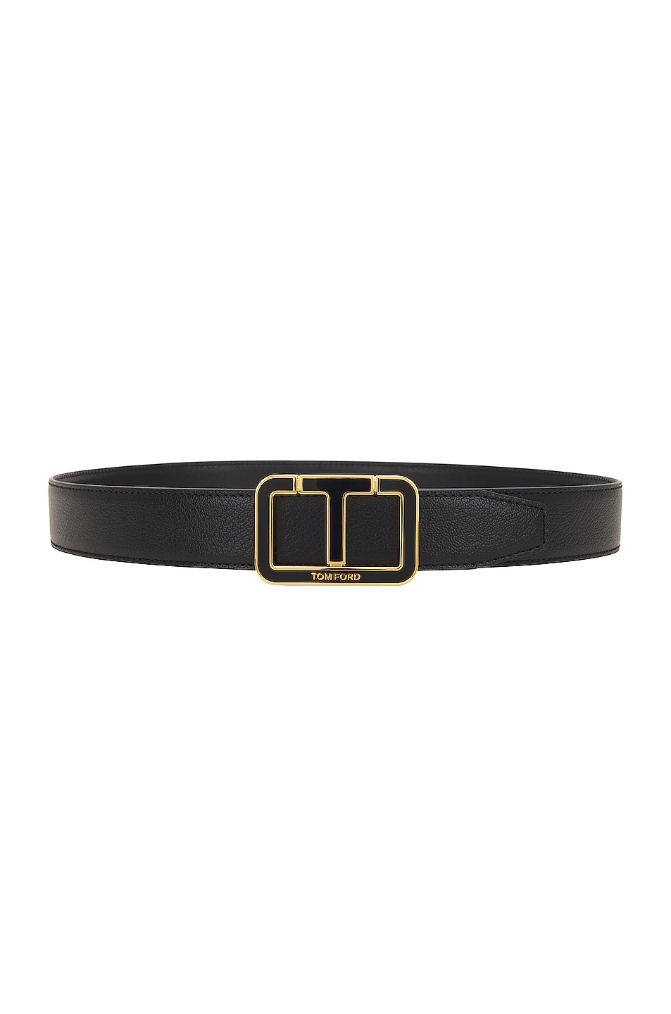 TOM FORD Shiny Grain Goat Enamel Scored T Belt