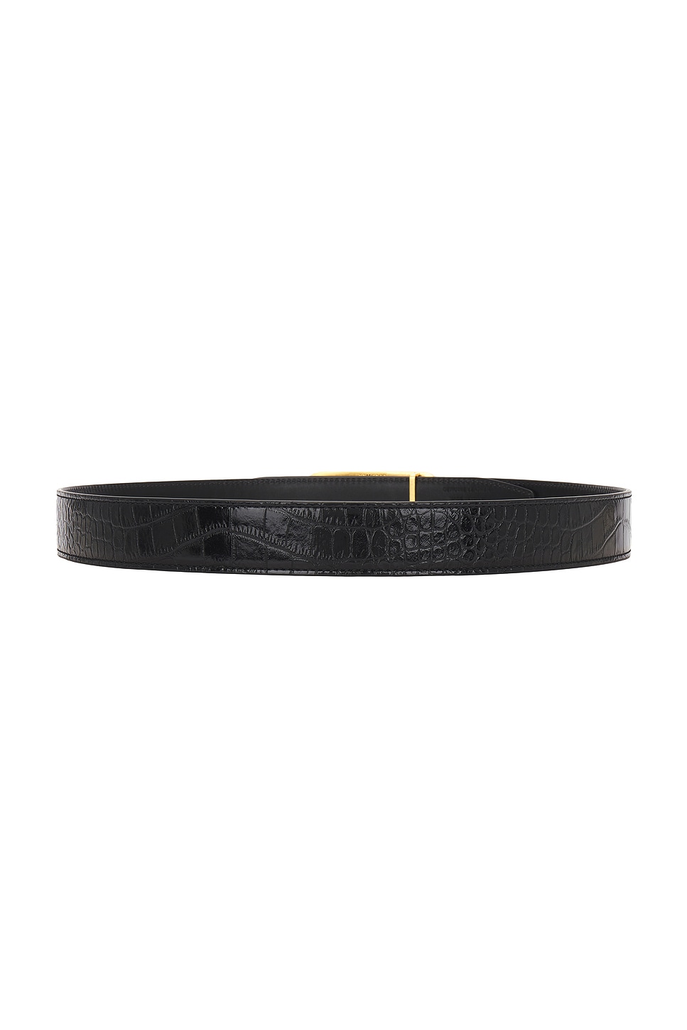 Shop Tom Ford Croc Stadium Belt In Black