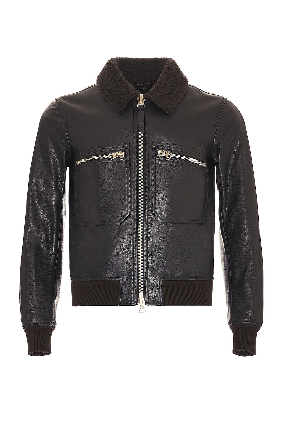 Image 1 of TOM FORD Small Grain Collar Jacket in Black