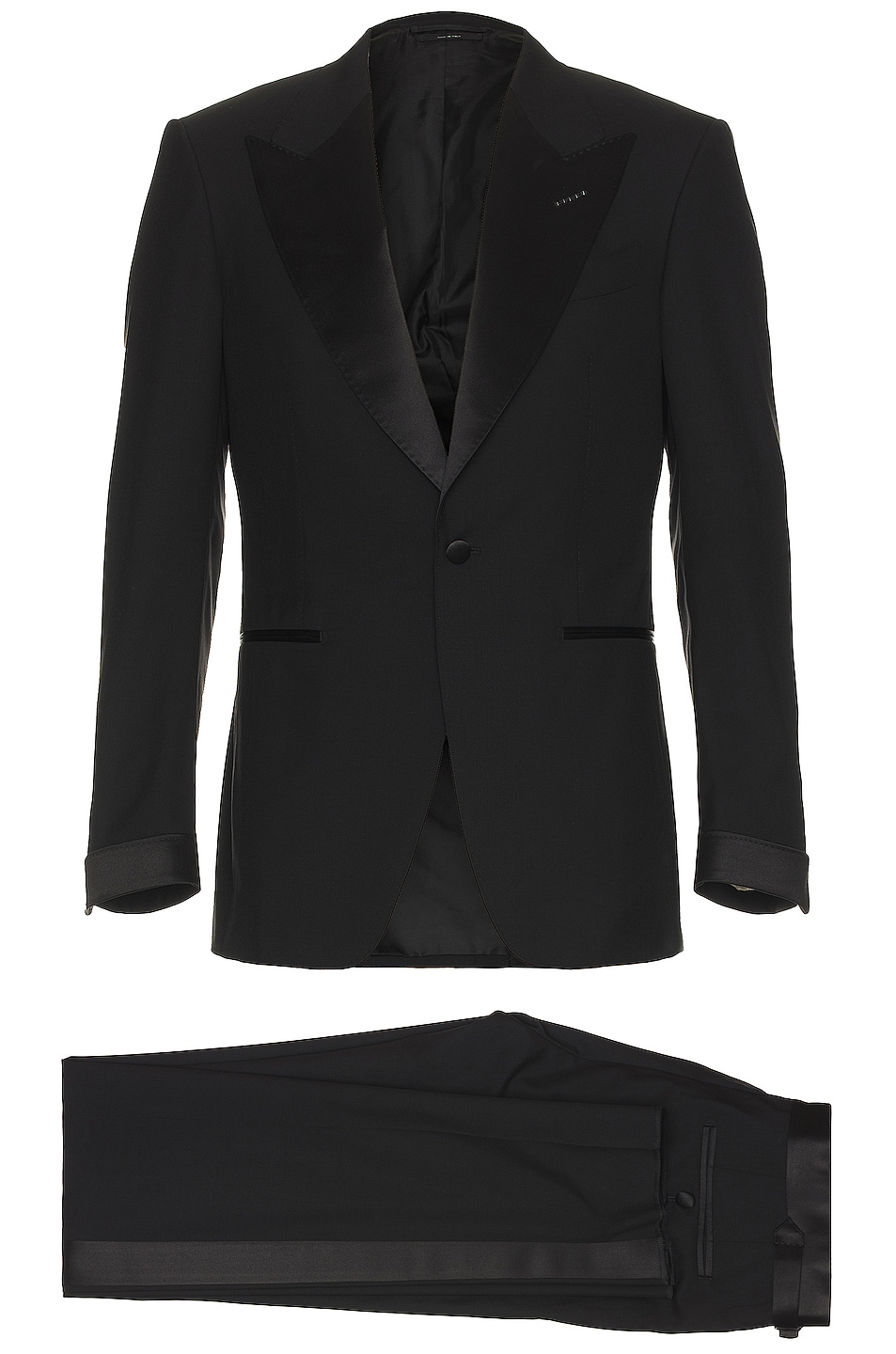 Image 1 of TOM FORD Super 120's Plain Weave Shelton Evening Suit in Black