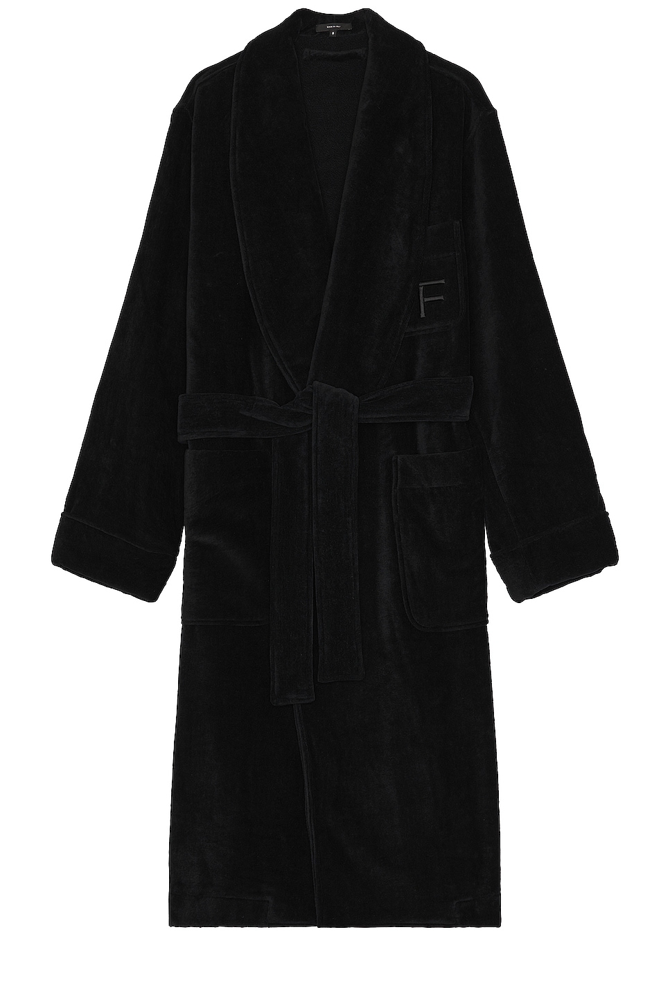 Image 1 of TOM FORD Towelling Shawl Collar Robe in Black
