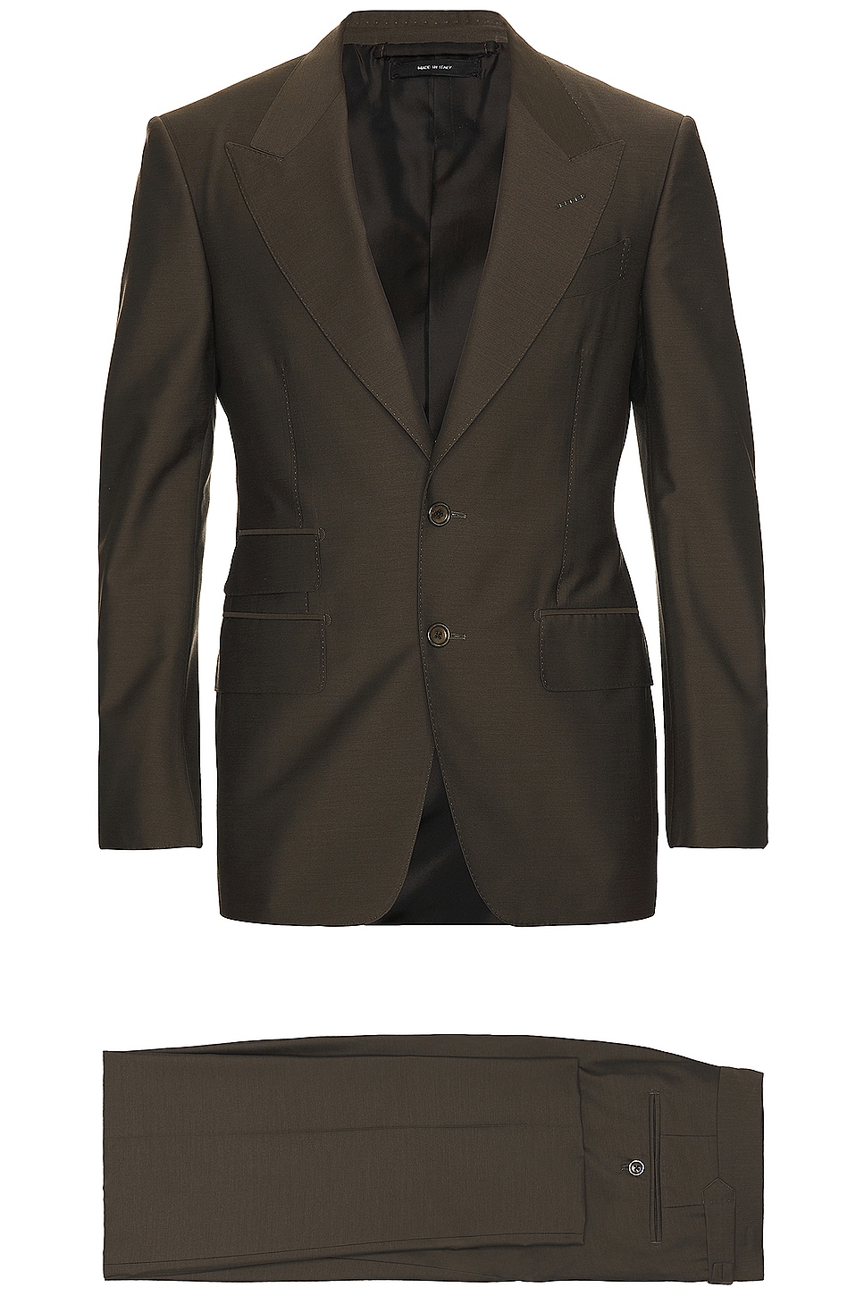 Image 1 of TOM FORD Yarn Dyed Mikado Shelton Suit in Green Wood