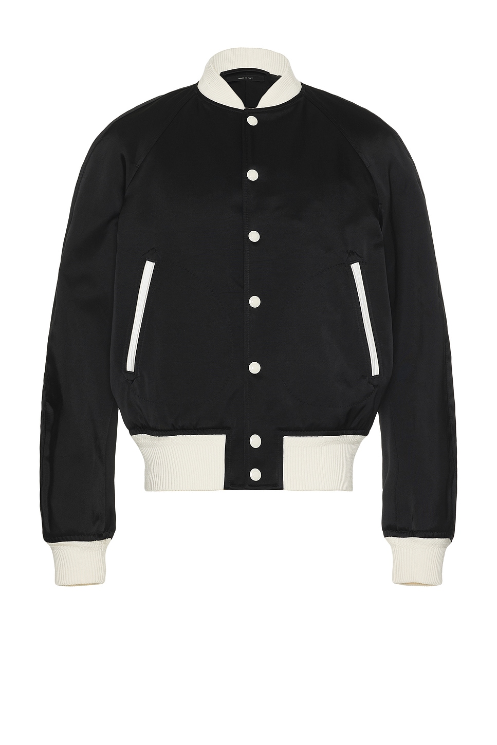 Image 1 of TOM FORD Shiny Bomber Jacket in Black & White