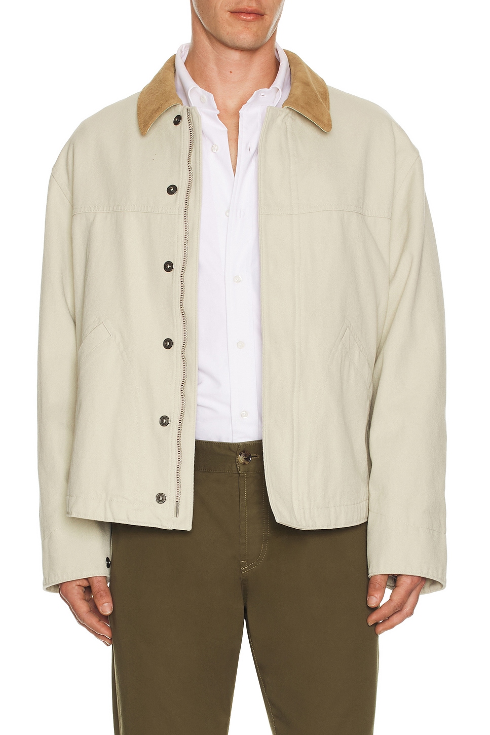 Image 1 of TOM FORD Cotton Canvas Workwear Jacket in Cream White