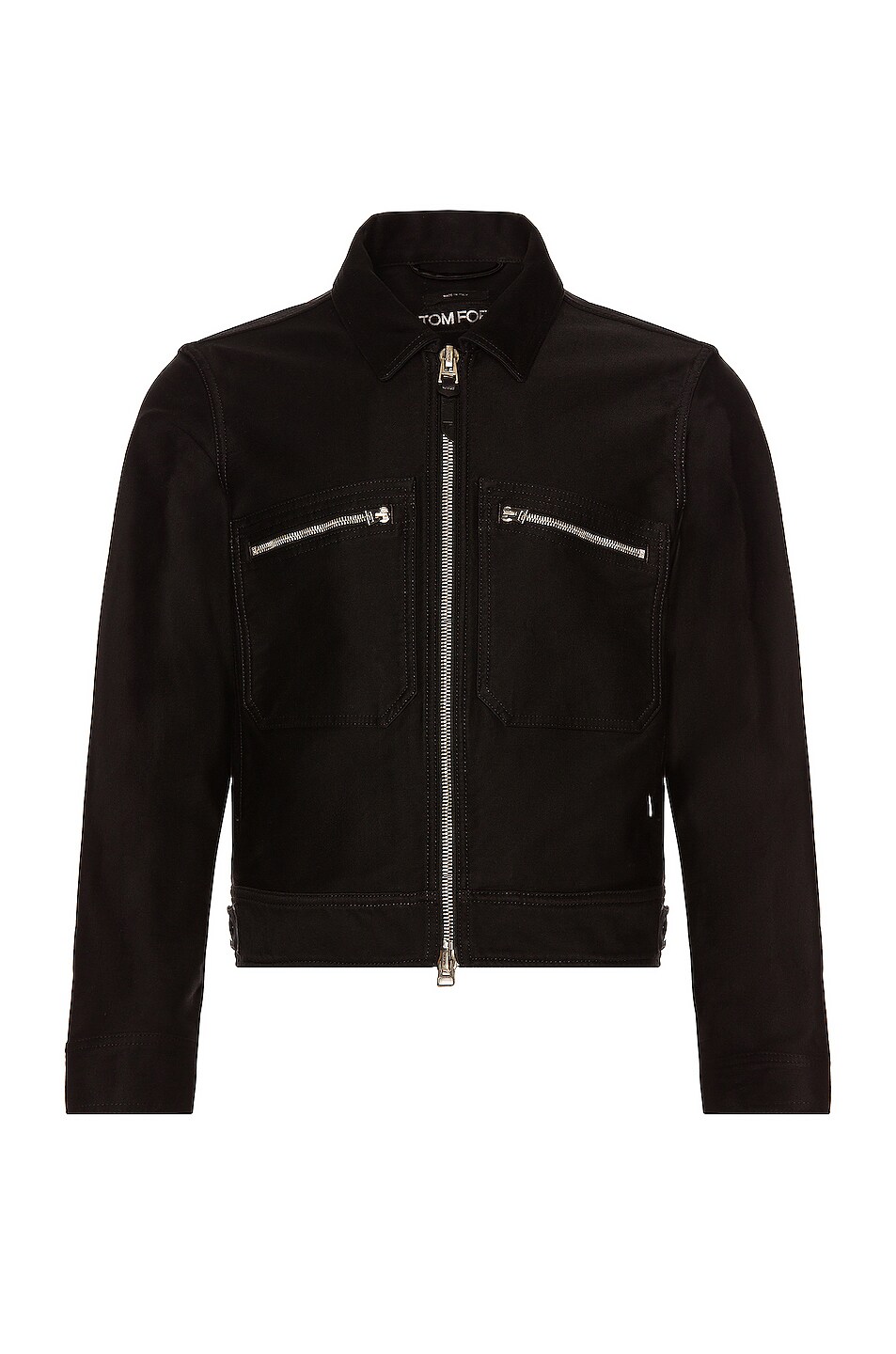 Image 1 of TOM FORD Brushed Cotton Zip Blouson in Black