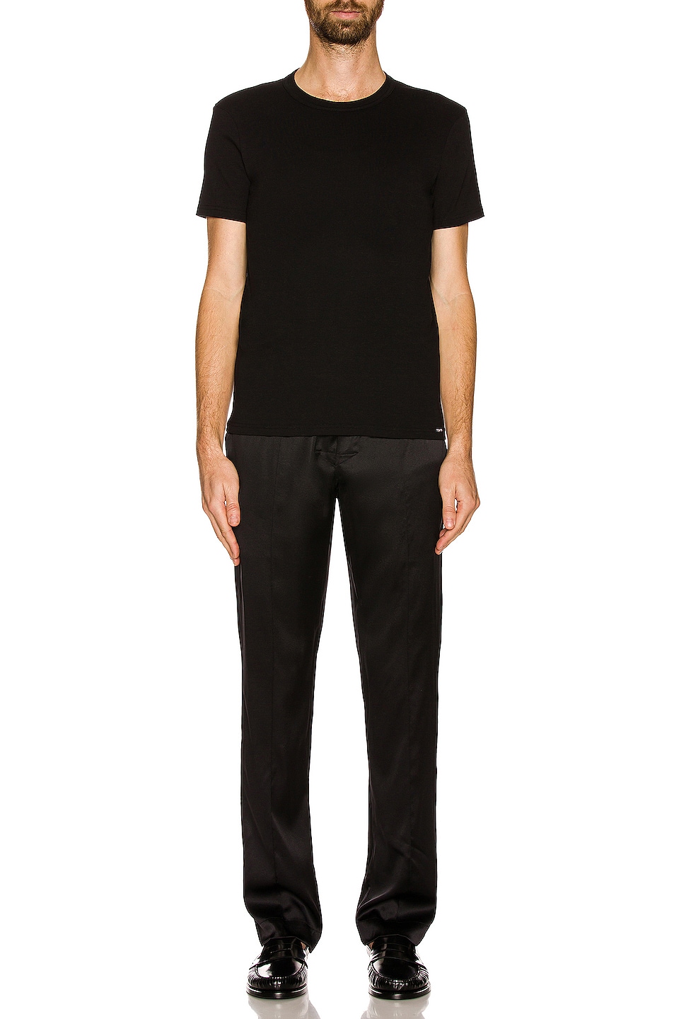 Image 1 of TOM FORD Silk Pajama Pants Wide Leg in Black