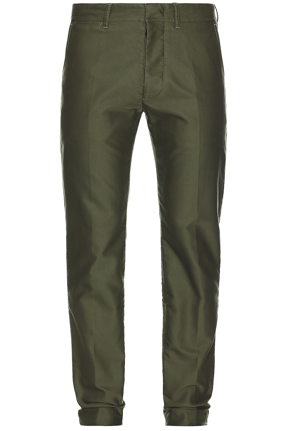 Image 1 of TOM FORD Compact Cotton Chino Pant in Emerald