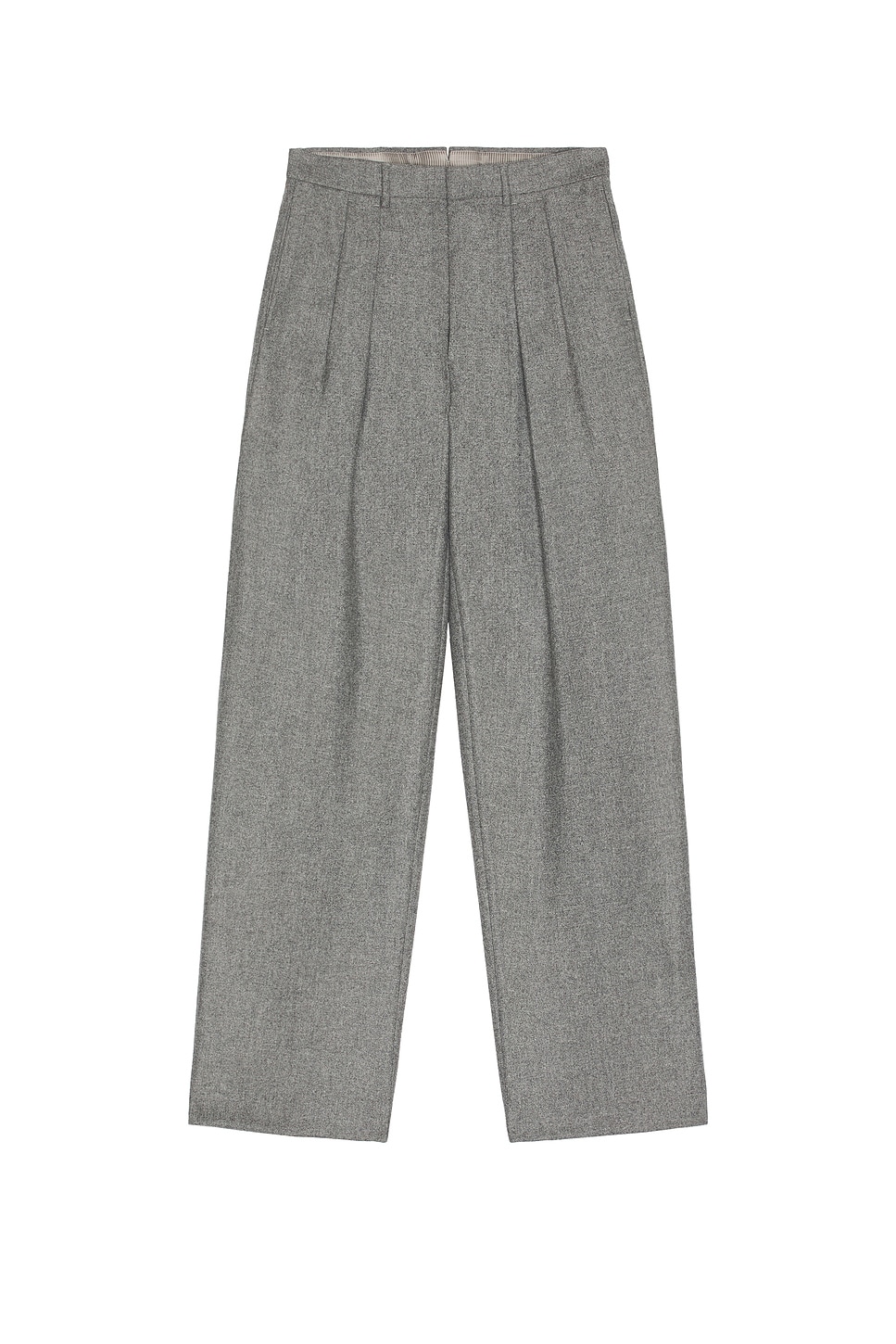 Image 1 of TOM FORD Traditional Flannel Double Pleat Pant in Grey Melange