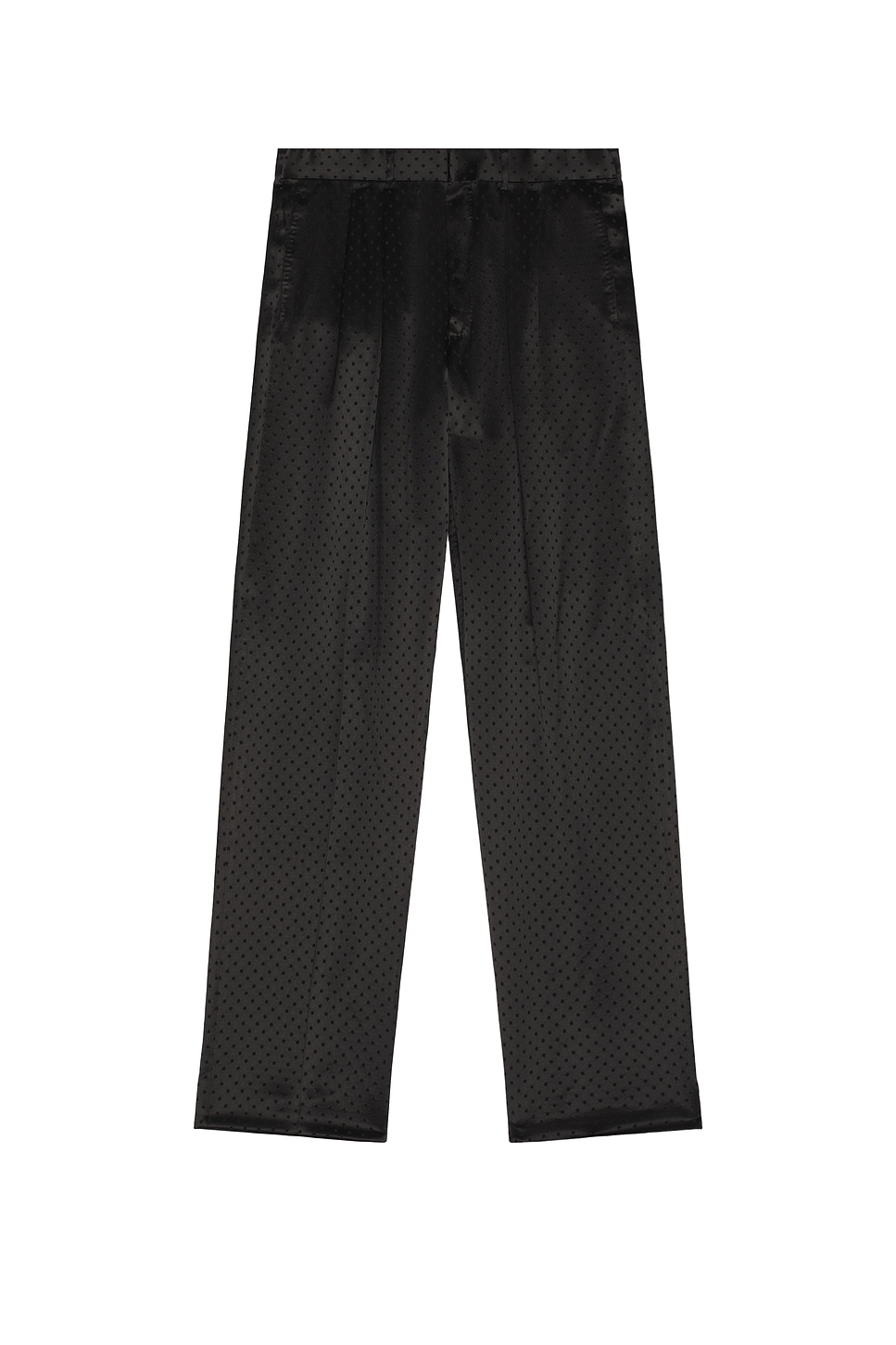 Image 1 of TOM FORD Crepe Satin Polka Dot Jacquard Double Pleat Pant in Black