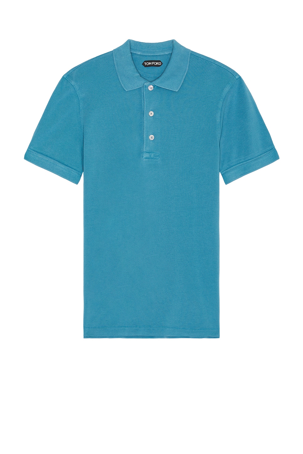 Image 1 of TOM FORD Lyocell Piquet Polo in Faded Blue